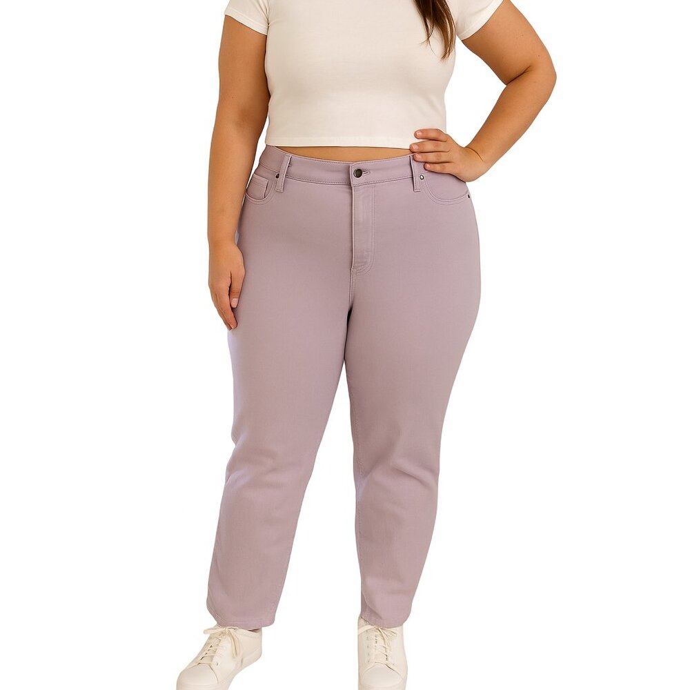 Womens Buffalo David Bitton Lilac Purple Soft Stretch Ankle Pants Jeans Comfy 14